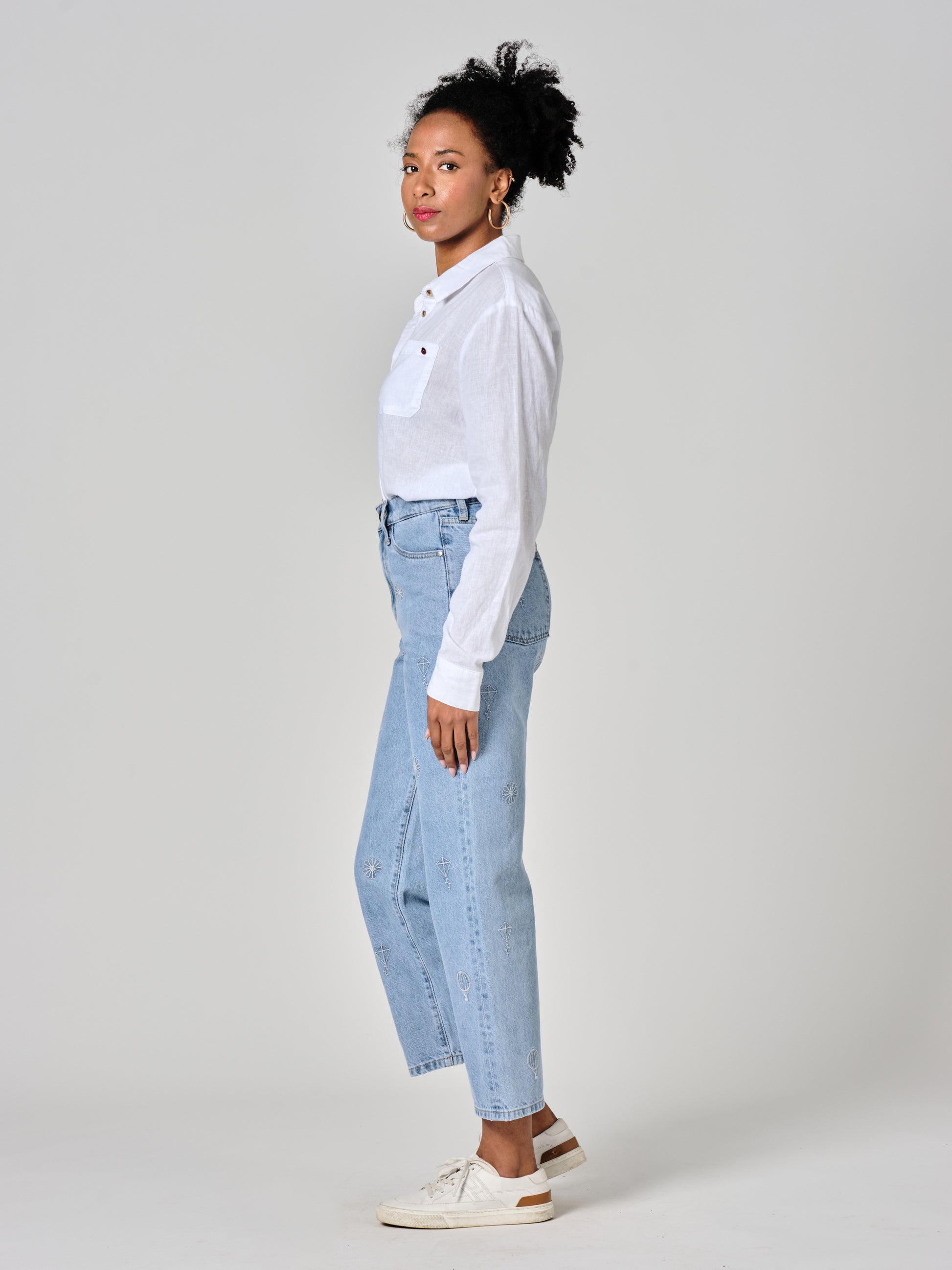 Jean droit court bleu POLA EMBRO