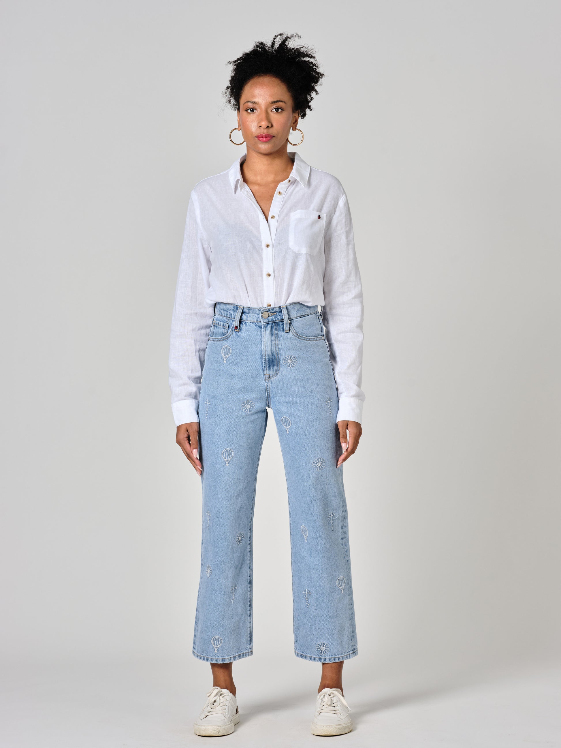 Jean droit court bleu POLA EMBRO
