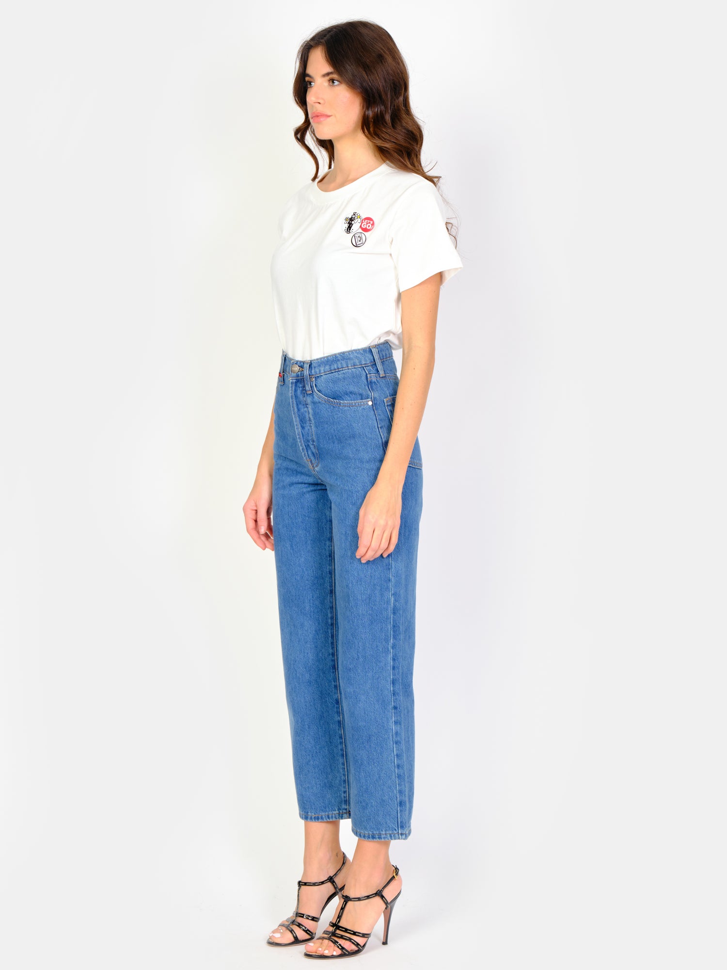 POLA stone cropped straight jeans