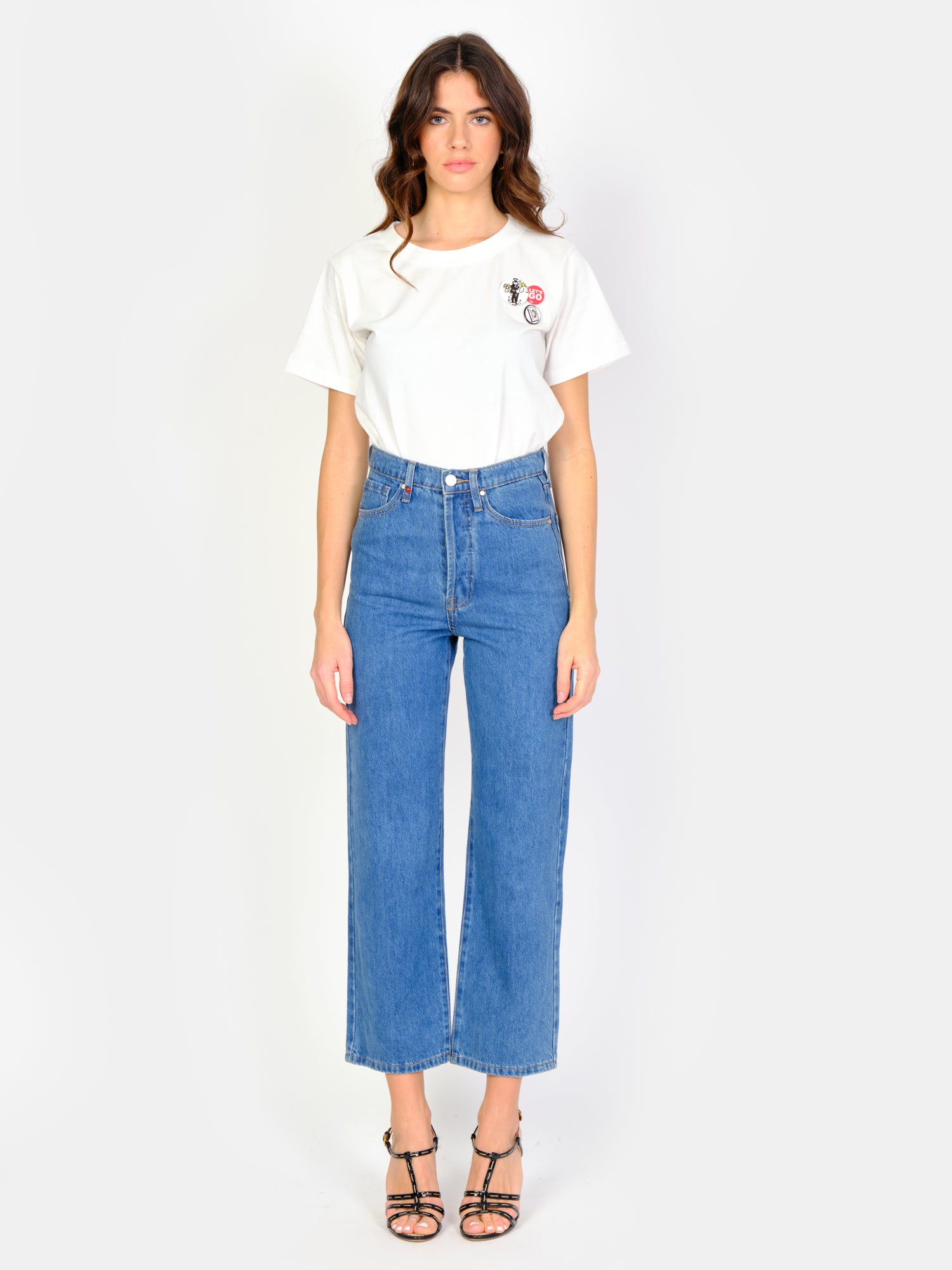 POLA stone cropped straight jeans
