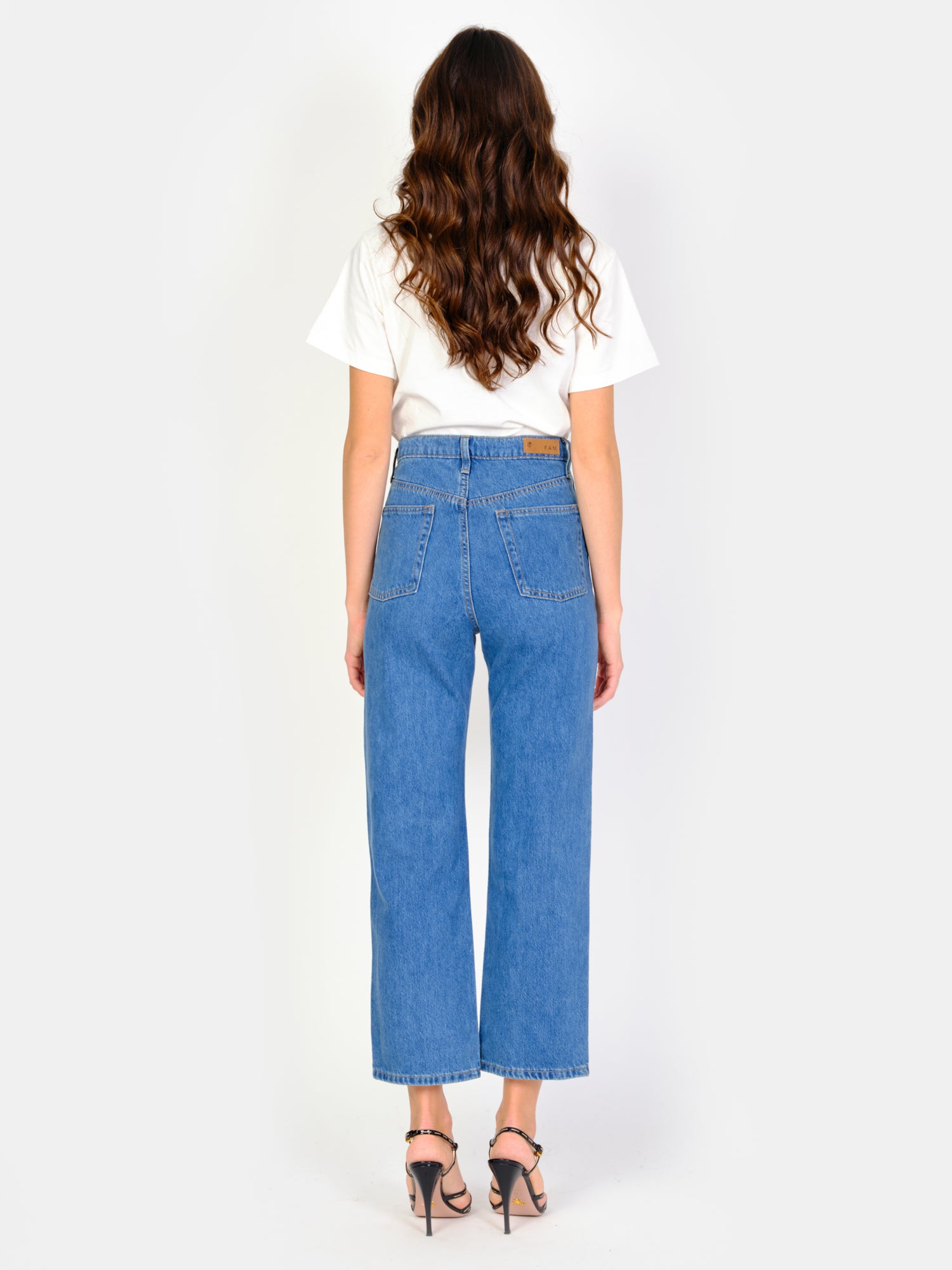POLA stone cropped straight jeans