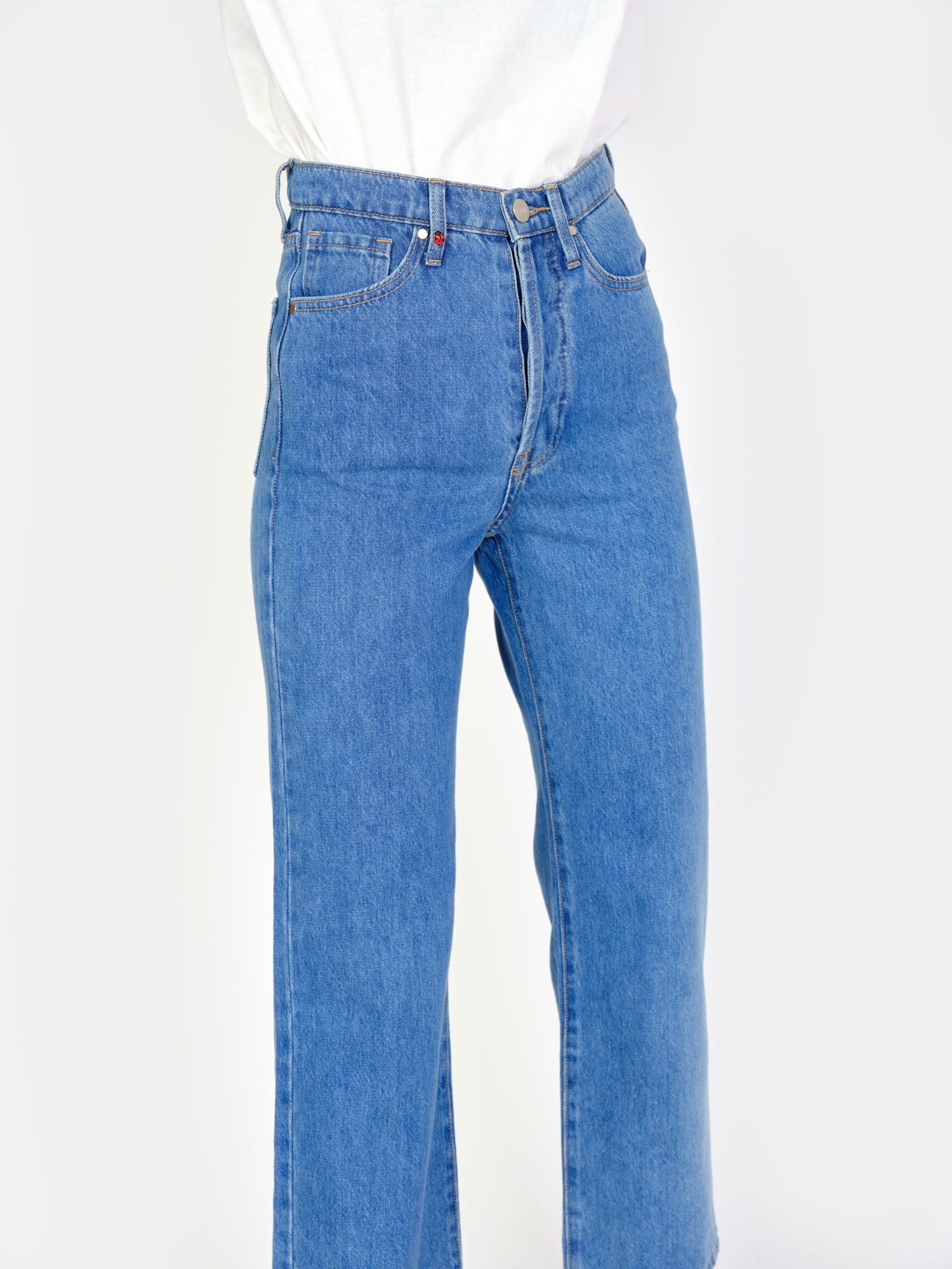 POLA stone cropped straight jeans