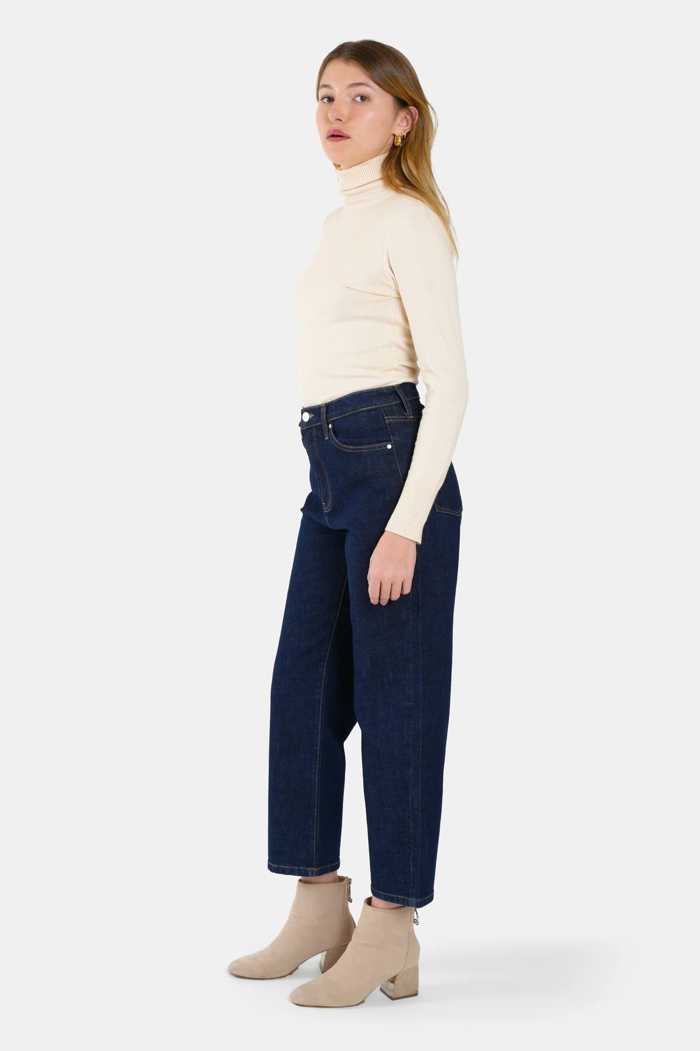 POLA Indigo Cropped Straight Jeans
