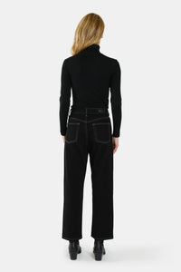 Jean droit court noir POLA