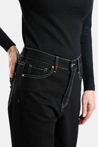 Jean droit court noir POLA