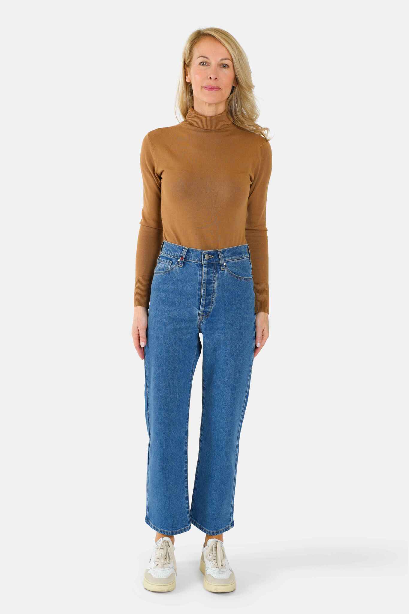 POLA stone cropped straight jeans