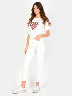 Jean mom blanc taille haute POLLY