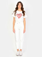 Jean mom blanc taille haute POLLY