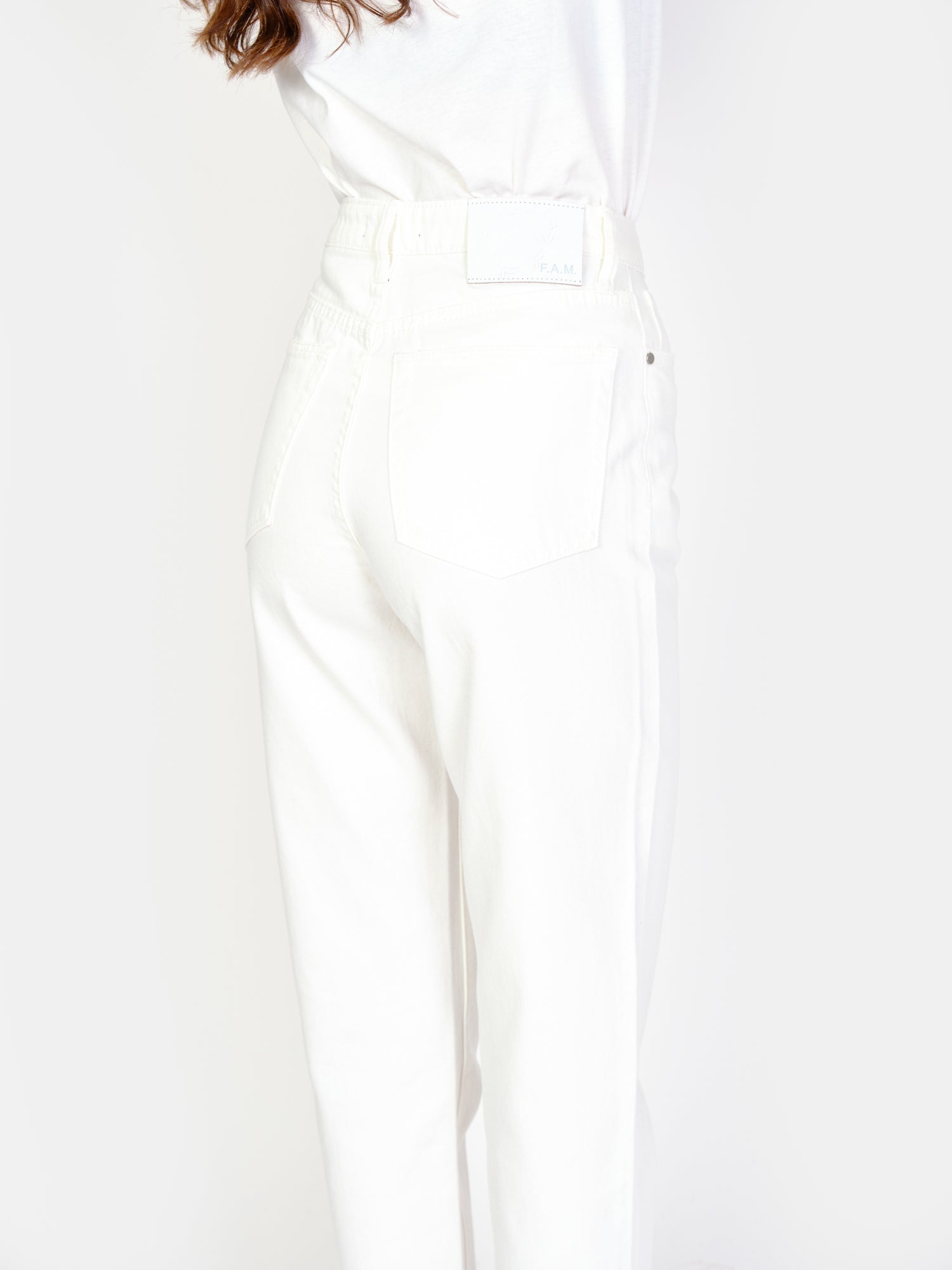 Jean mom blanc taille haute POLLY