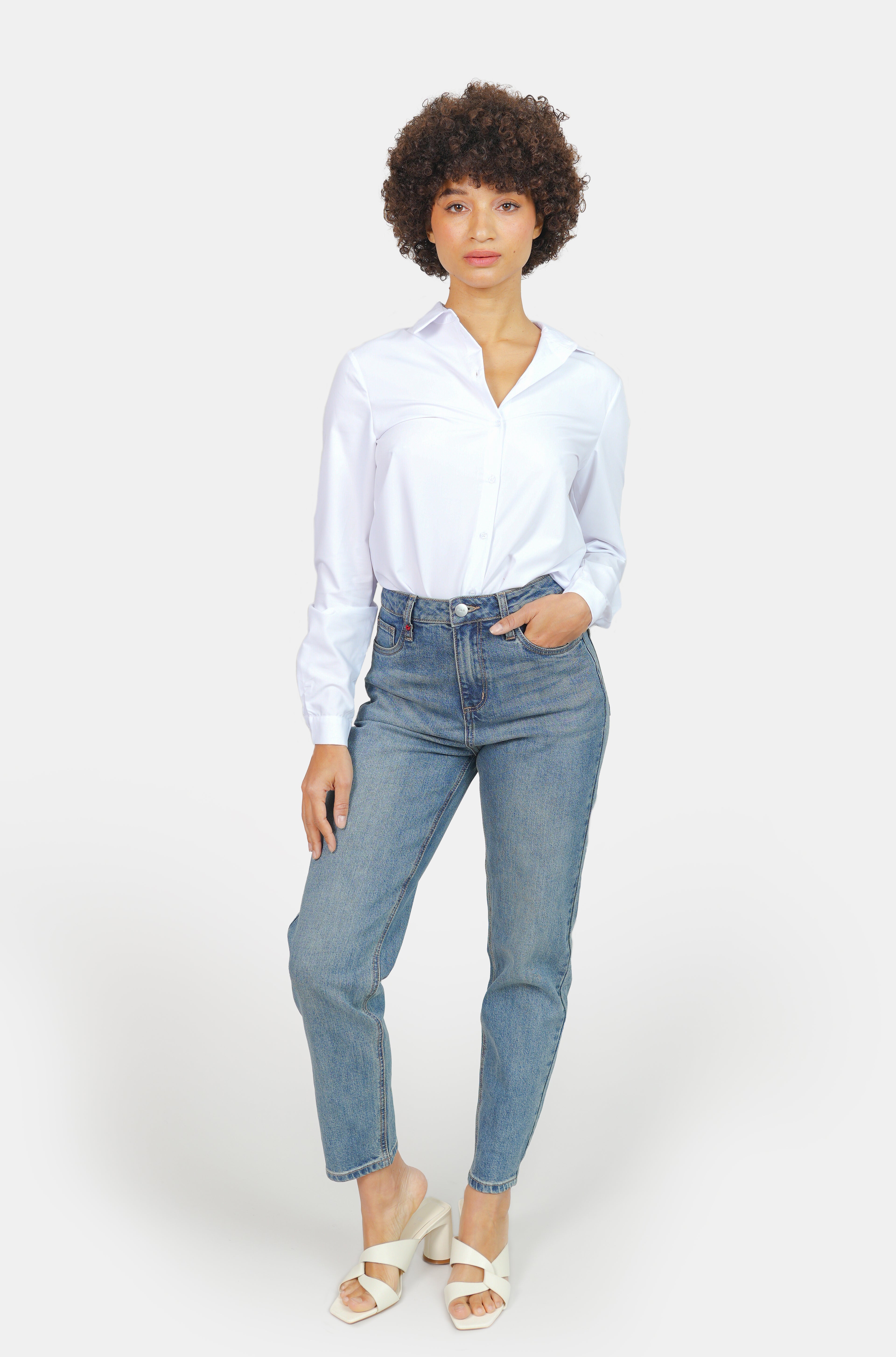 POLLY stone high-waisted mom jeans