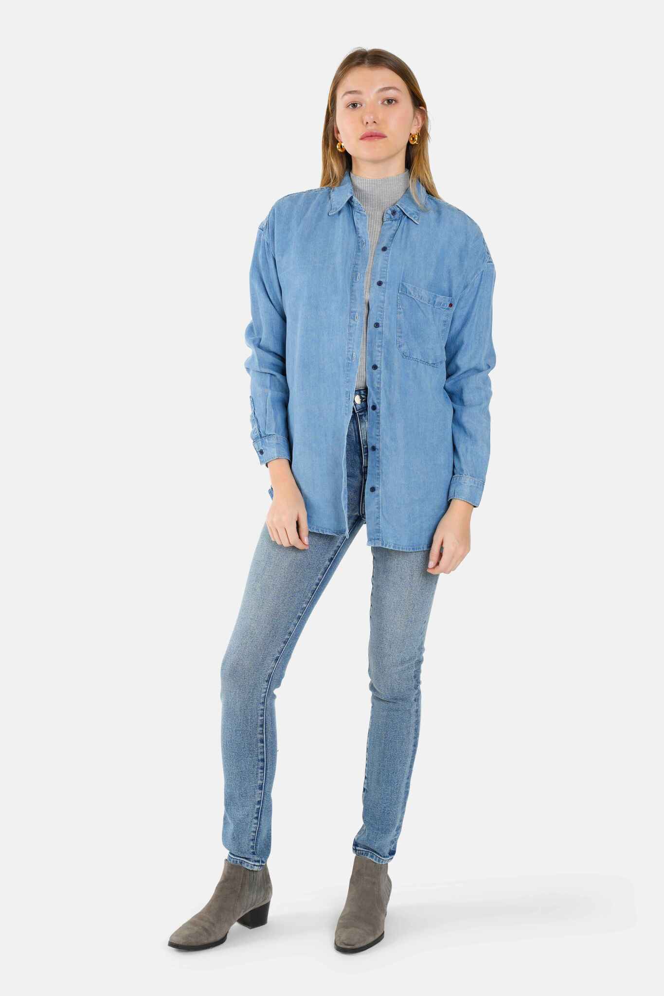 Chemise fluide bleu SARA