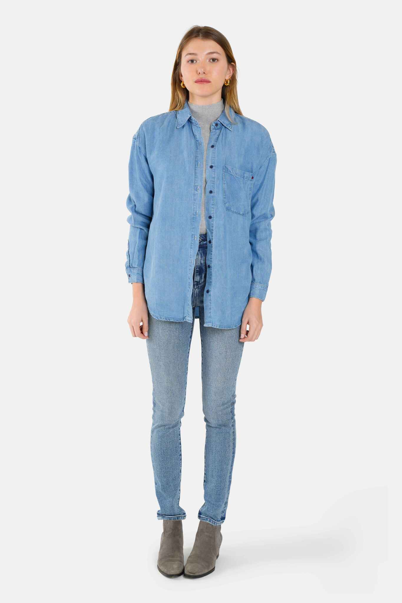Chemise fluide bleu SARA