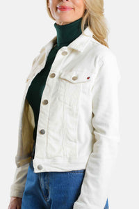 Veste cintrée en jean blanc VALERIE