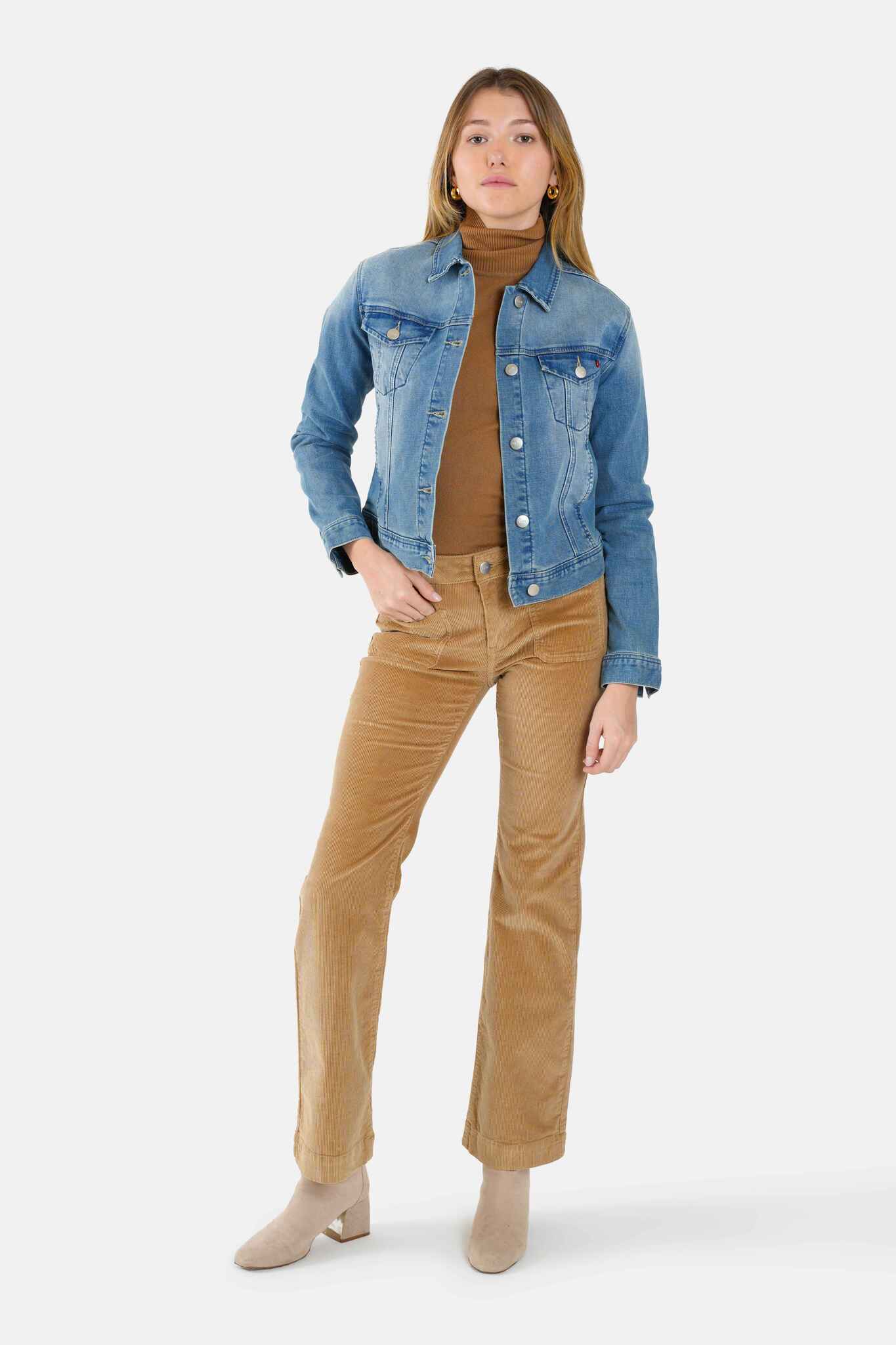 Veste cintrée en jean bleu VALERIE