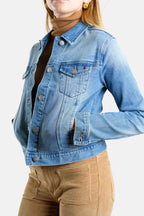 Veste cintrée en jean bleu VALERIE