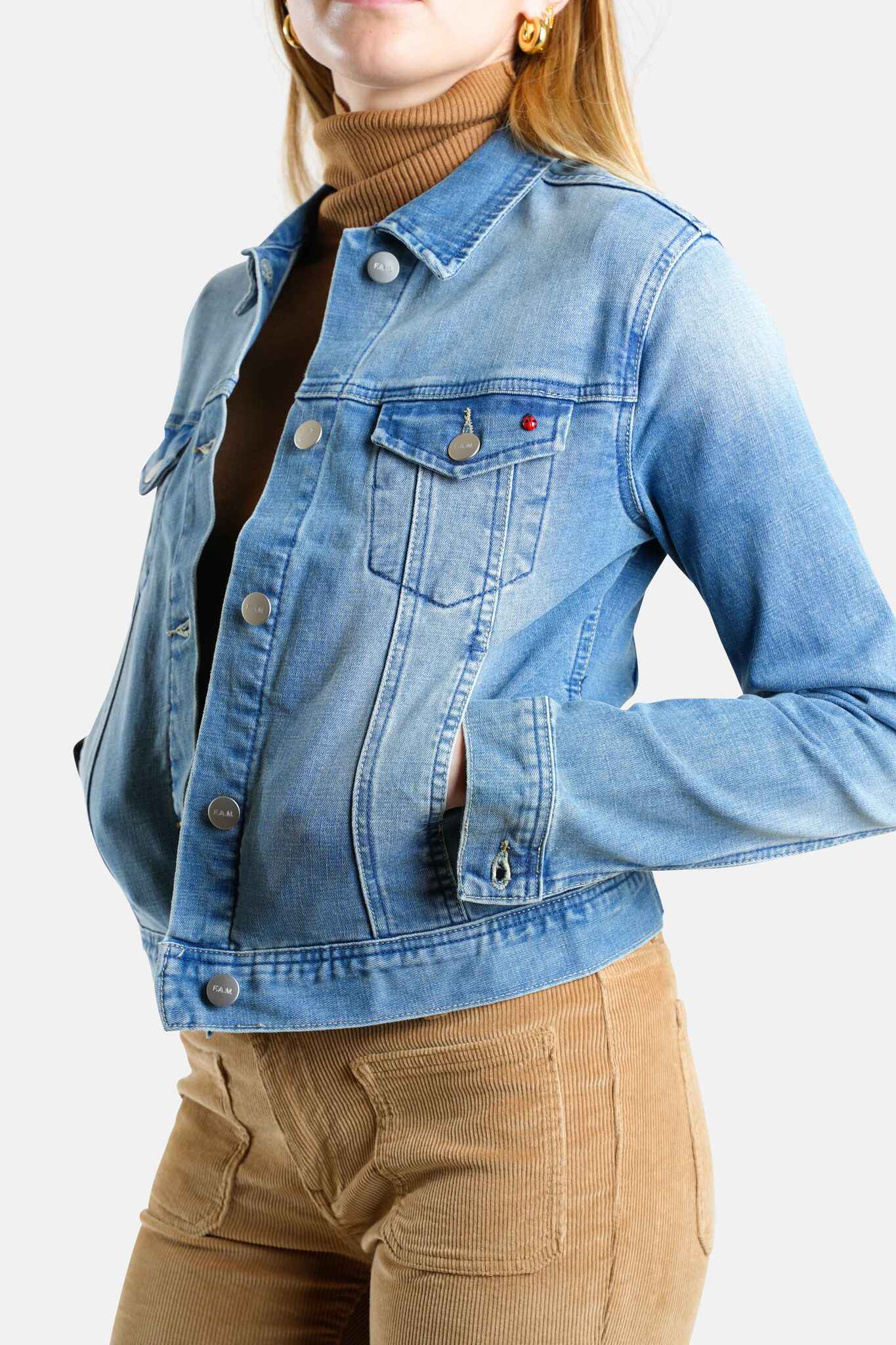 Veste cintrée en jean bleu VALERIE