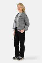 VICKY grey oversized lined jacket