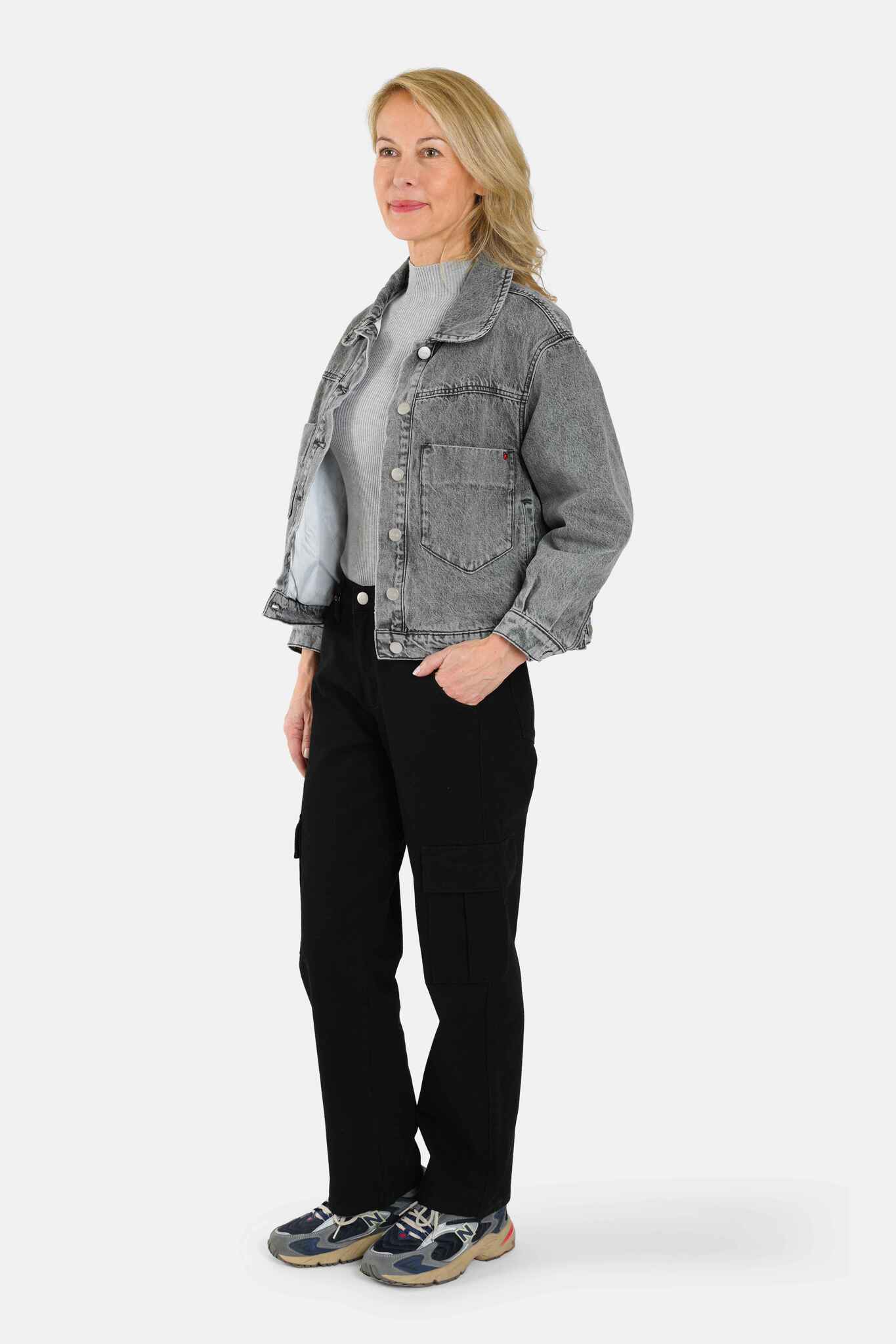 Veste oversize doublée VICKY gris