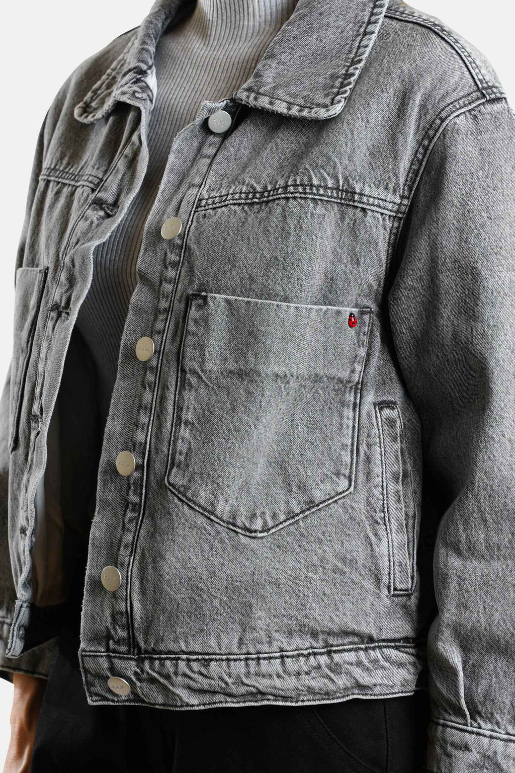 VICKY grey oversized lined jacket
