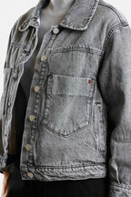 VICKY grey oversized lined jacket