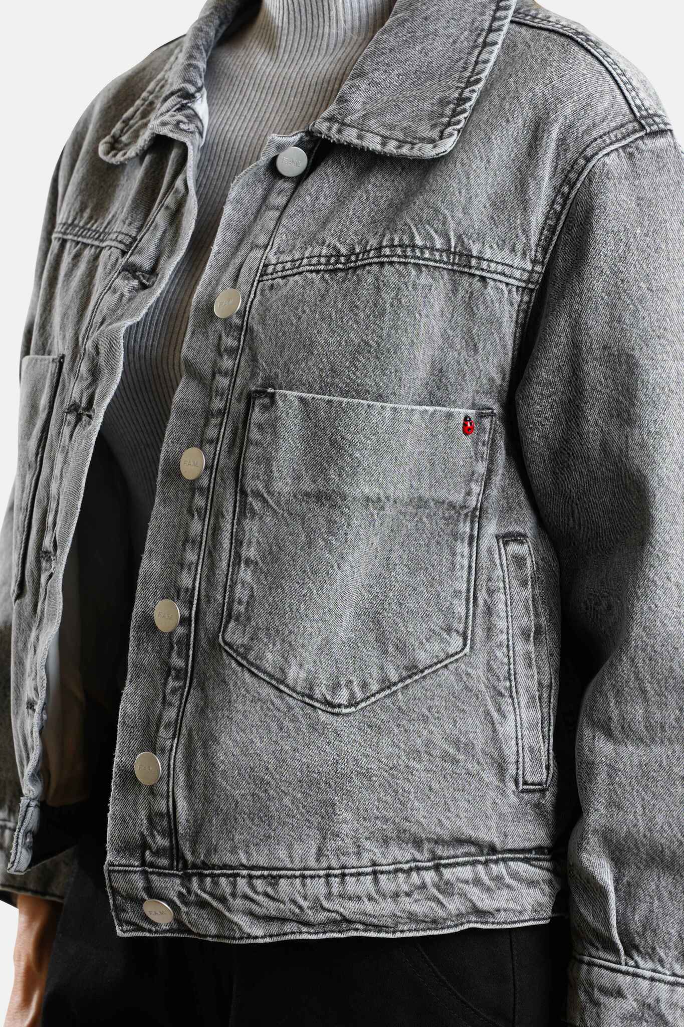 Veste oversize doublée VICKY gris