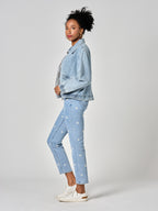 VICKY oversized blue denim jacket with zip
