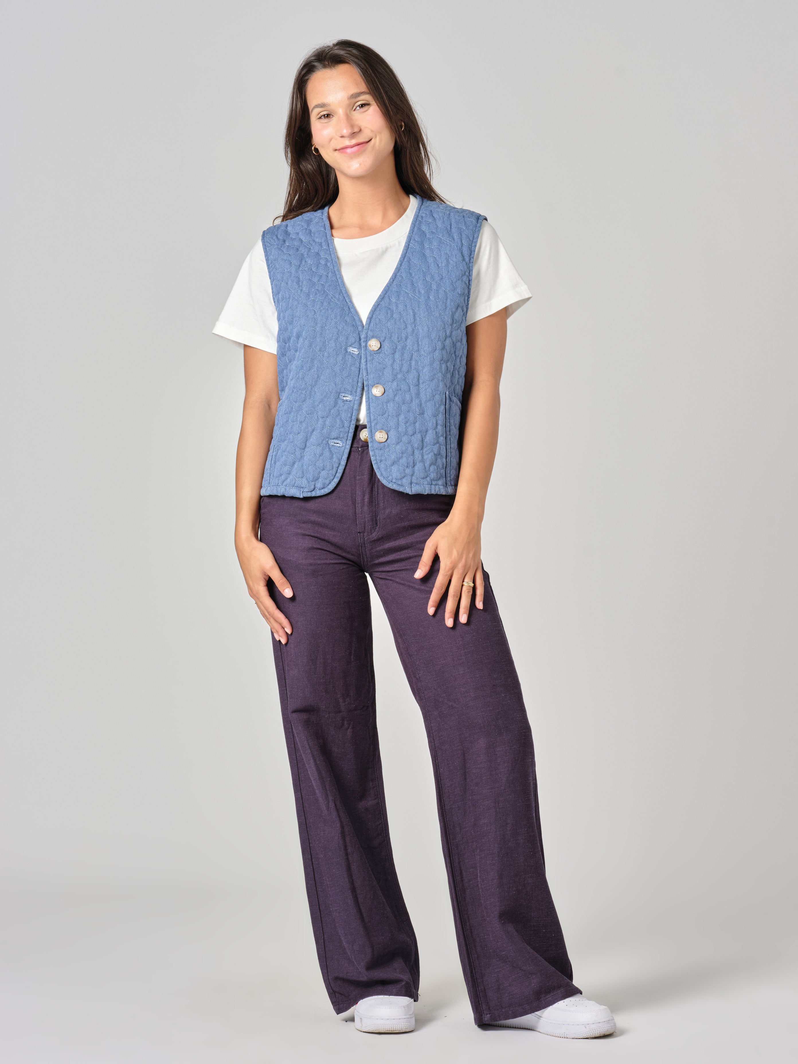 VITTORIA blue sleeveless jacket