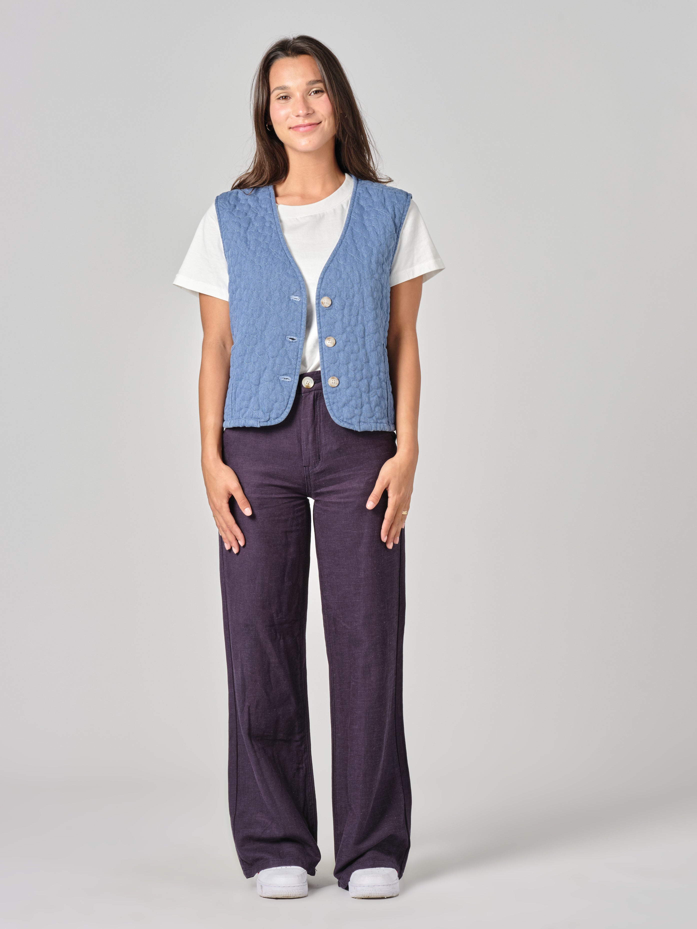 VITTORIA blue sleeveless jacket