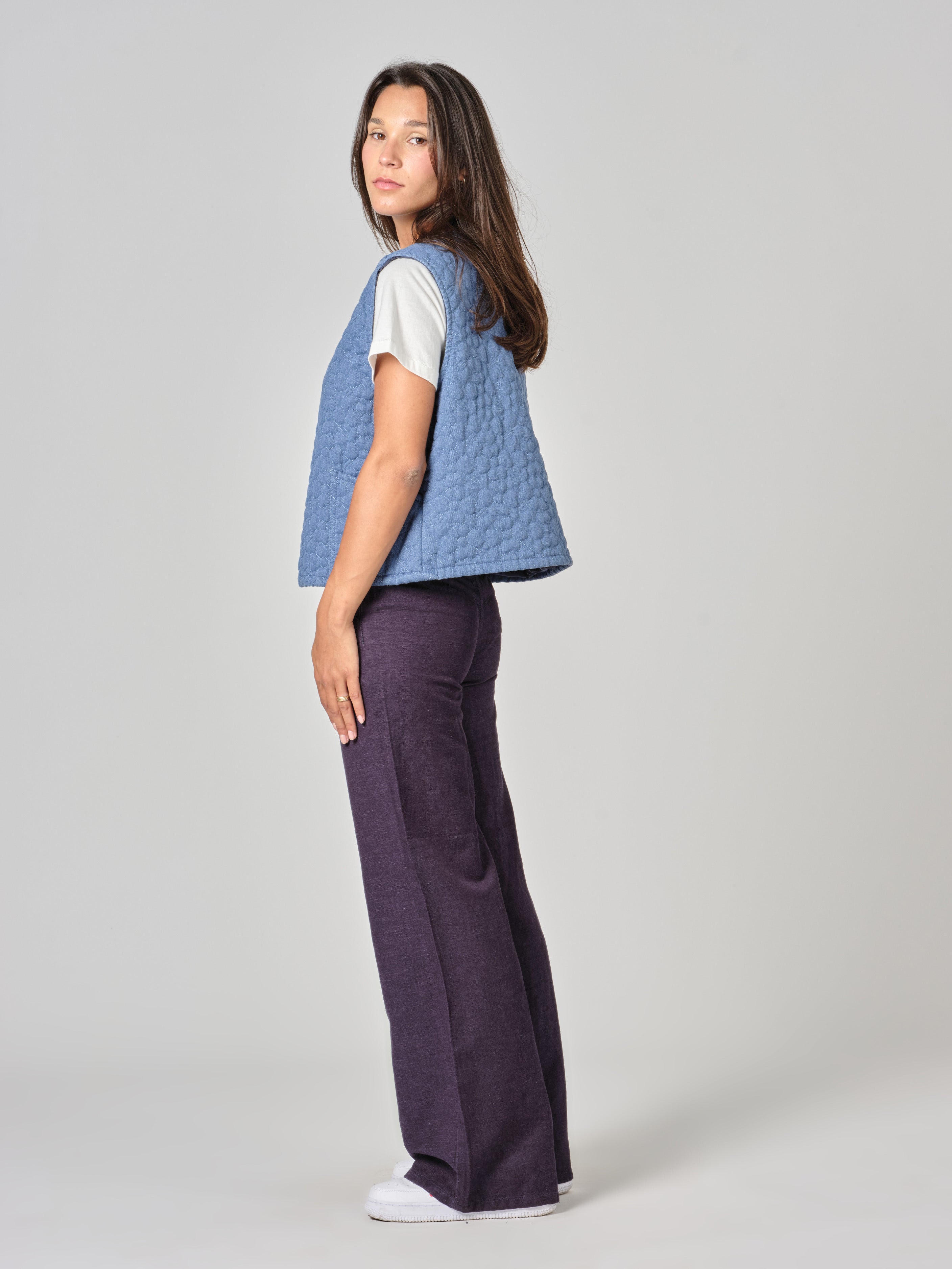 VITTORIA blue sleeveless jacket