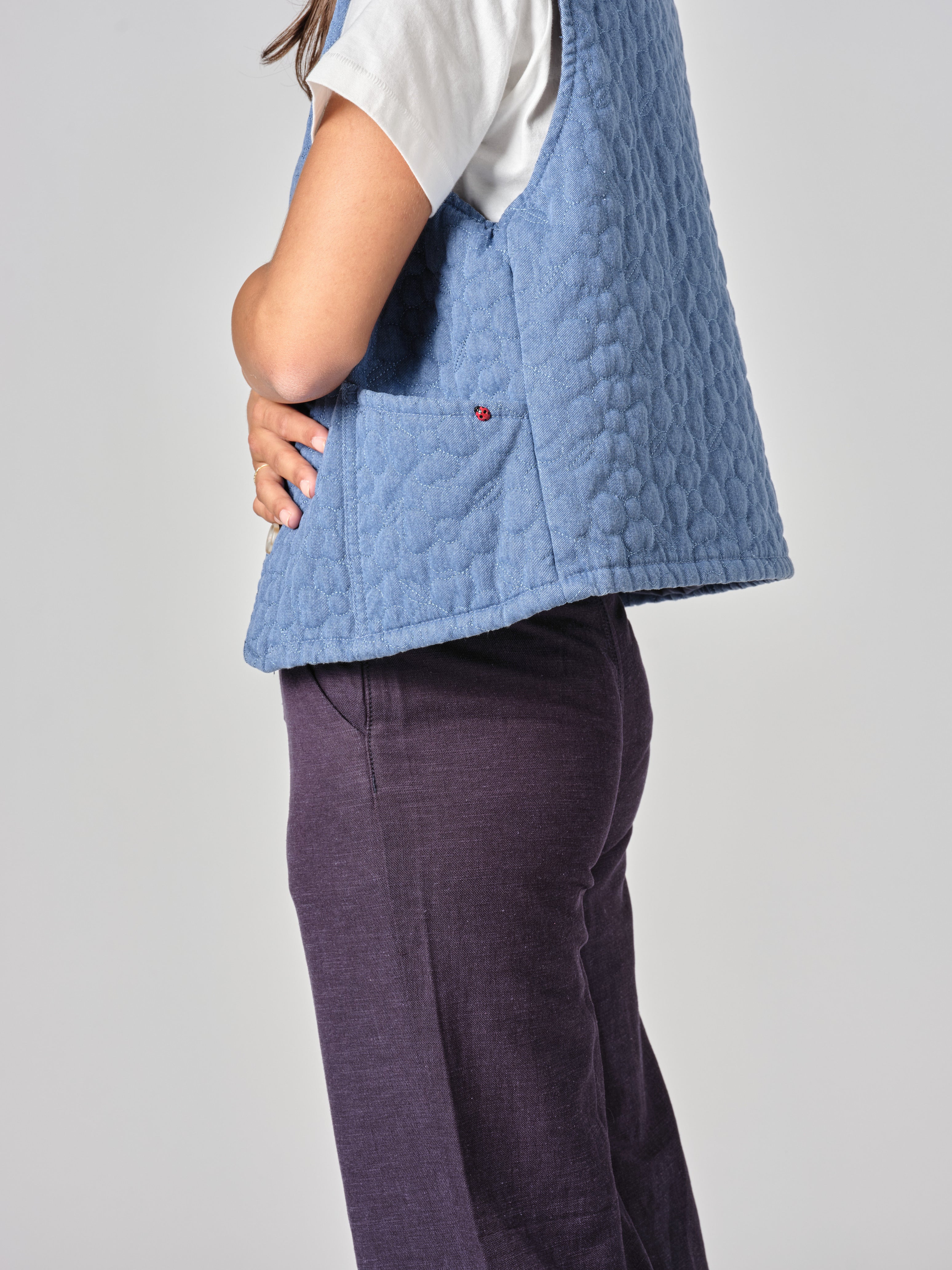 VITTORIA blue sleeveless jacket