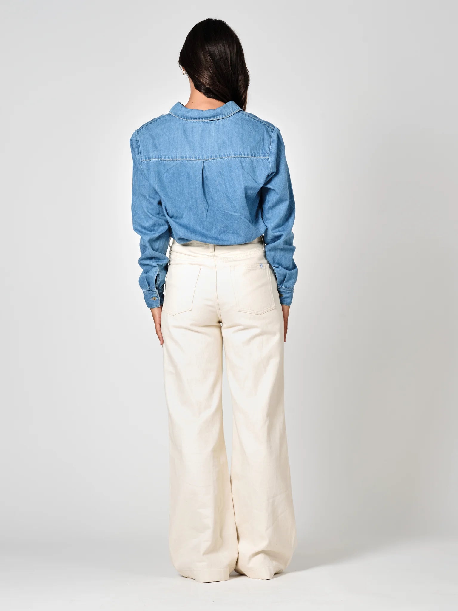 Wide greige FLOWER jeans 