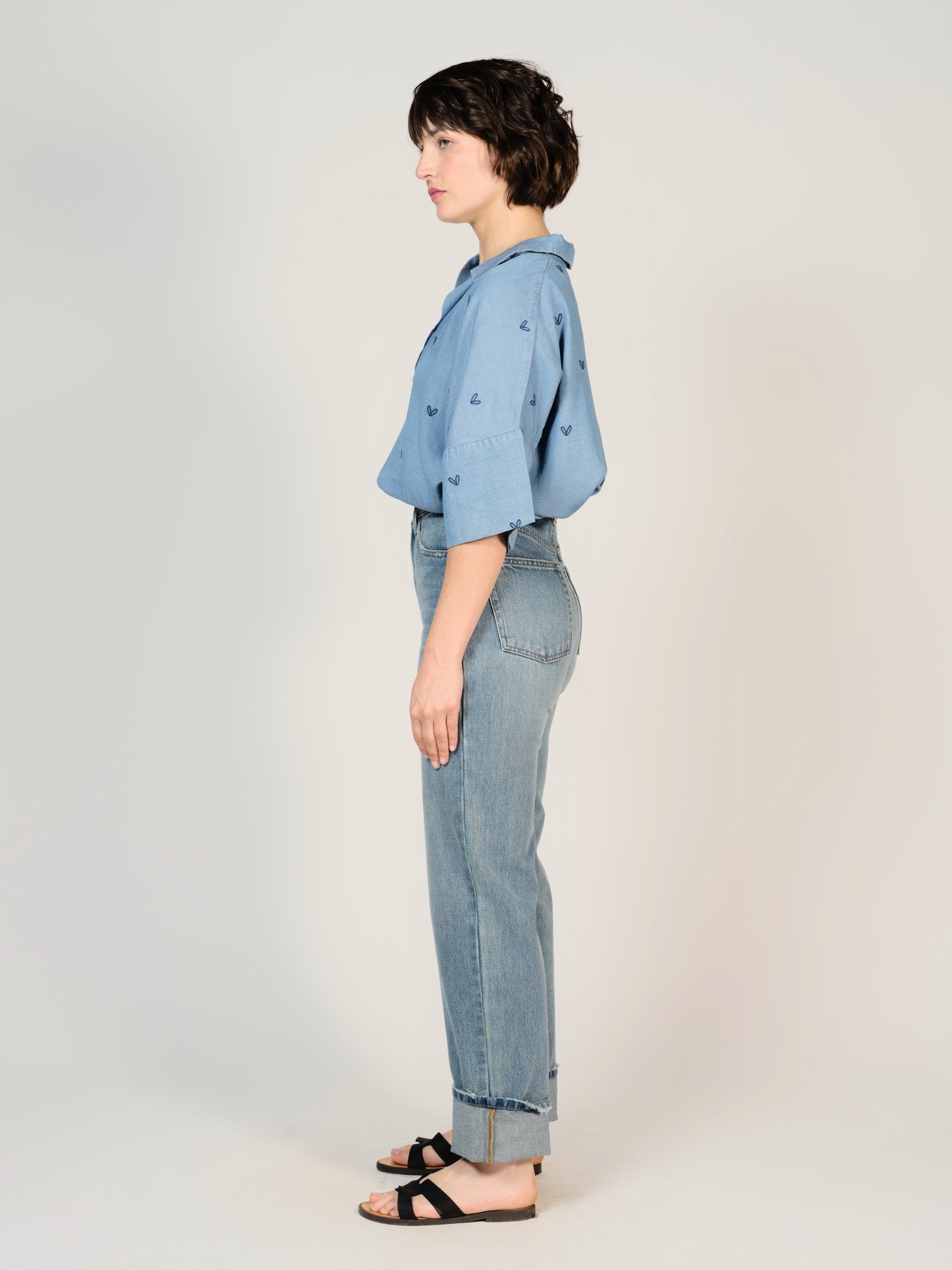 Jean droit bleu POLA LONG en 100% Coton
