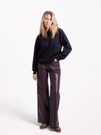 Jean large taille haute FLEURE PU