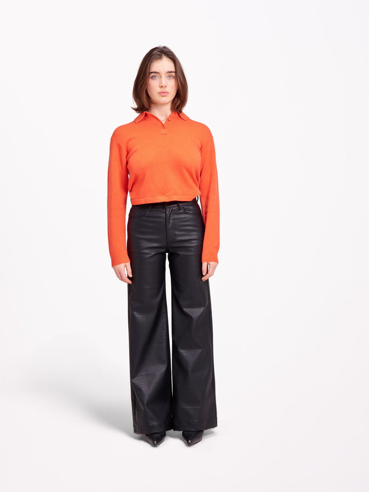 Jean large taille haute FLEURE PU
