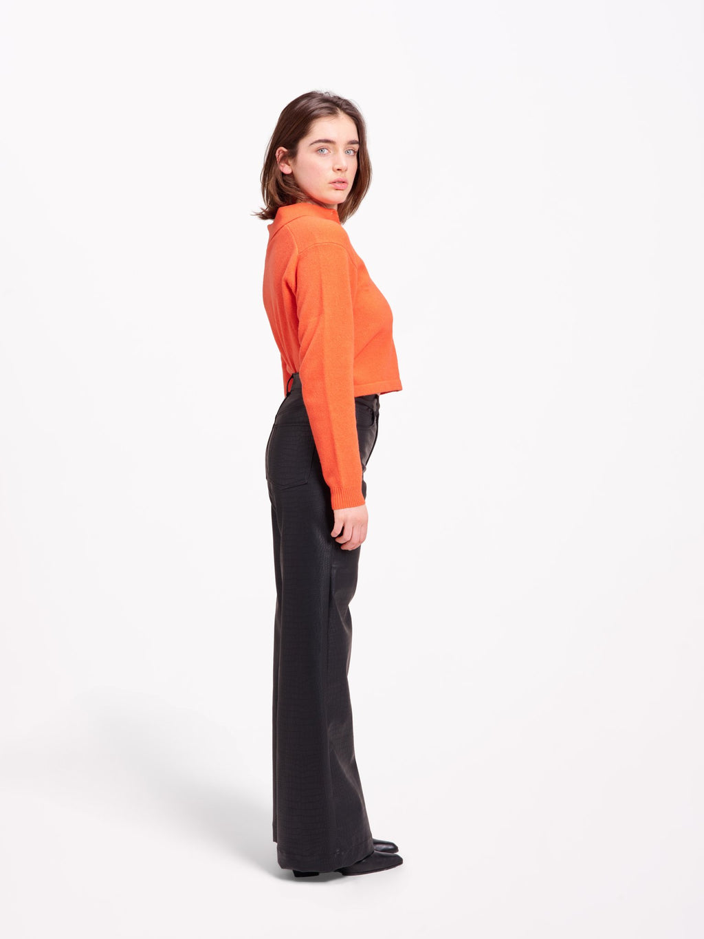 Jean large taille haute FLEURE PU
