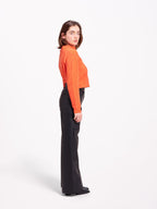 Jean large taille haute FLEURE PU
