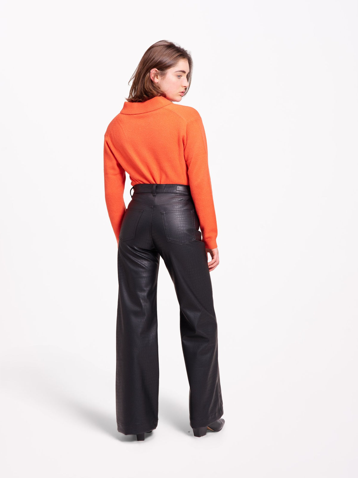 Jean large taille haute FLEURE PU