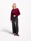 Jean large taille haute FLORA STRASS