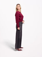 Jean large taille haute FLORA STRASS
