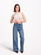 Jean large FLORA STRASS