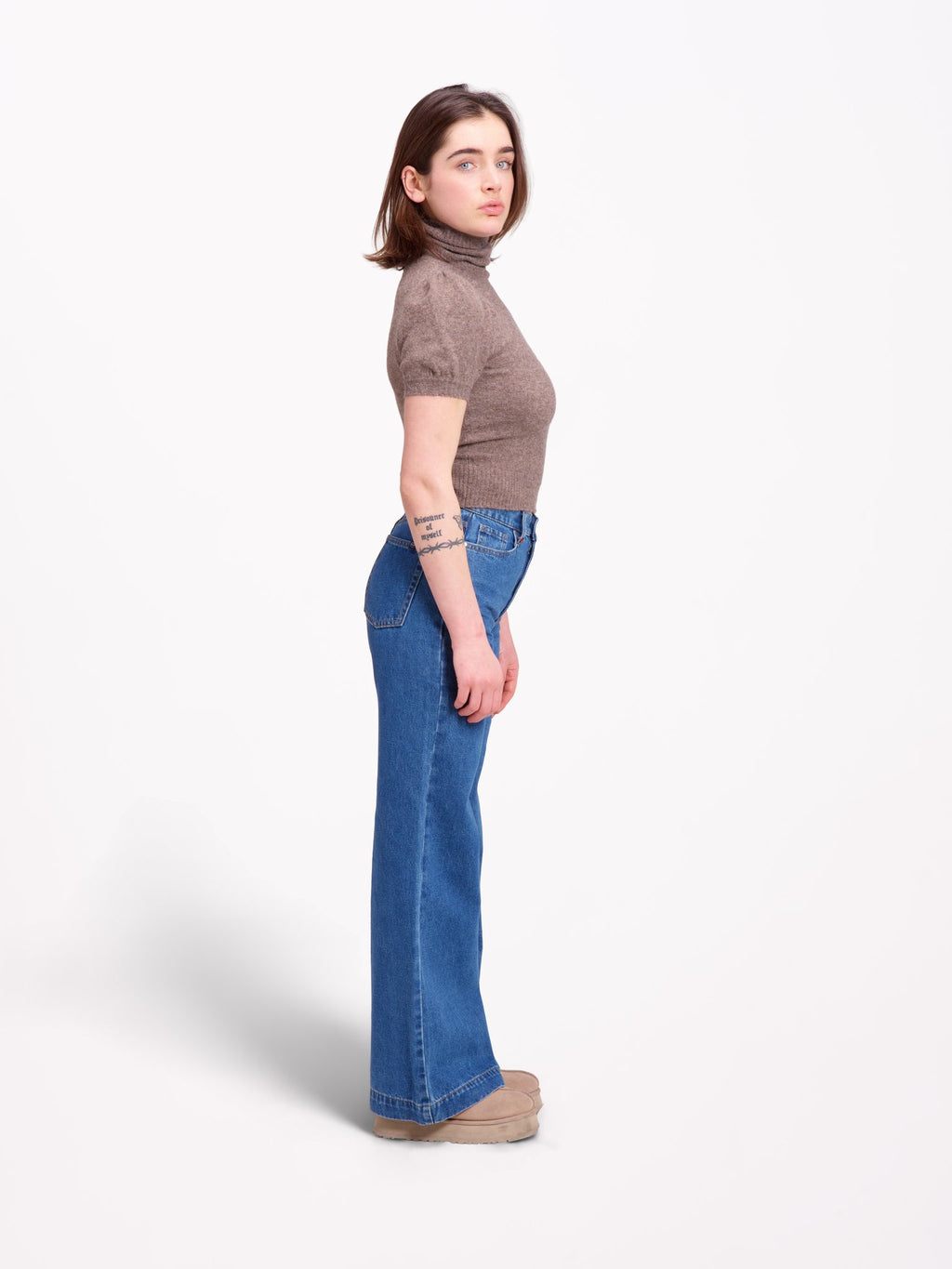 FLEURE STONE High-waisted wide-leg jeans