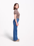 FLEURE STONE High-waisted wide-leg jeans
