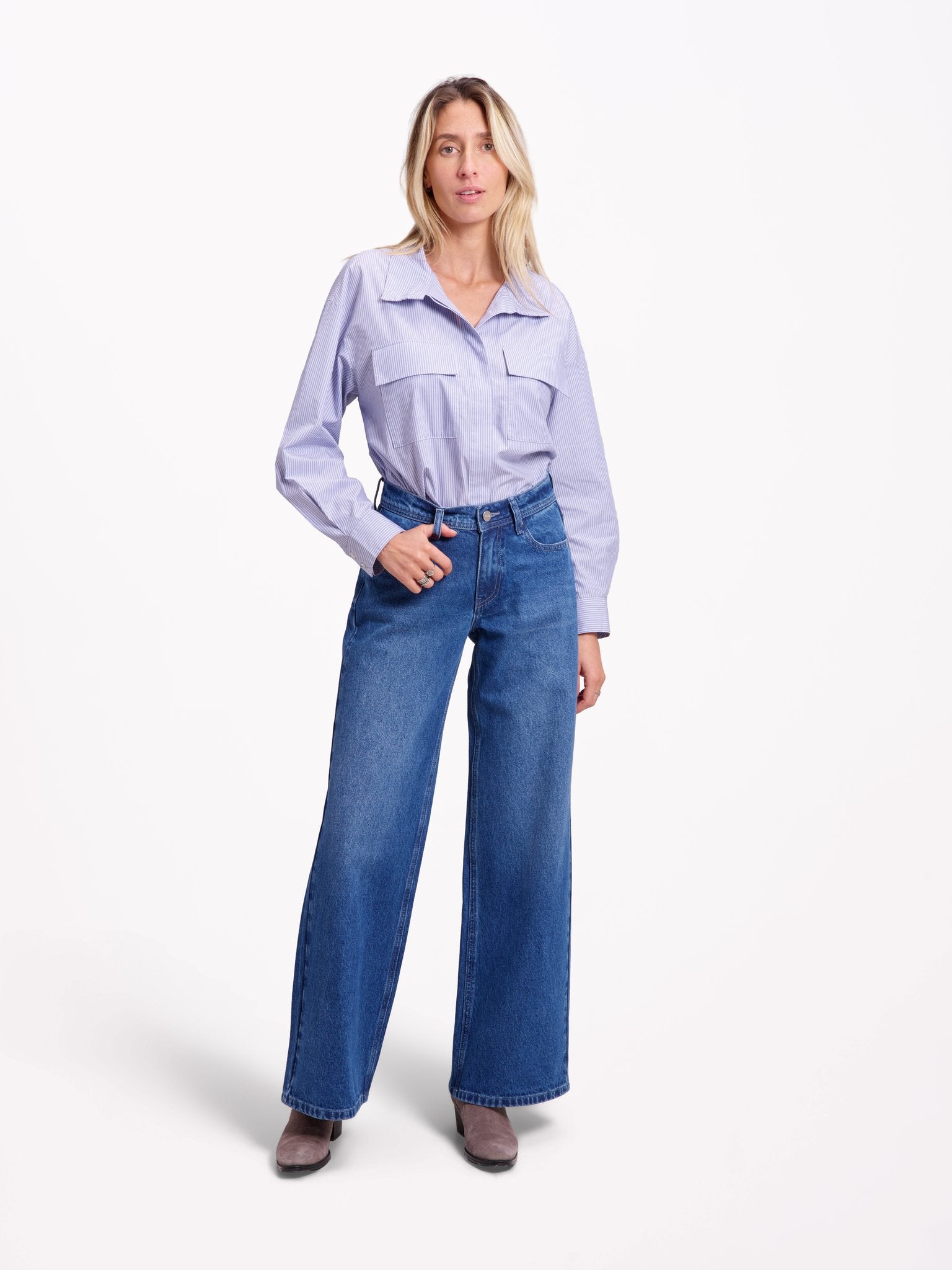 Jean taille basse large LORA