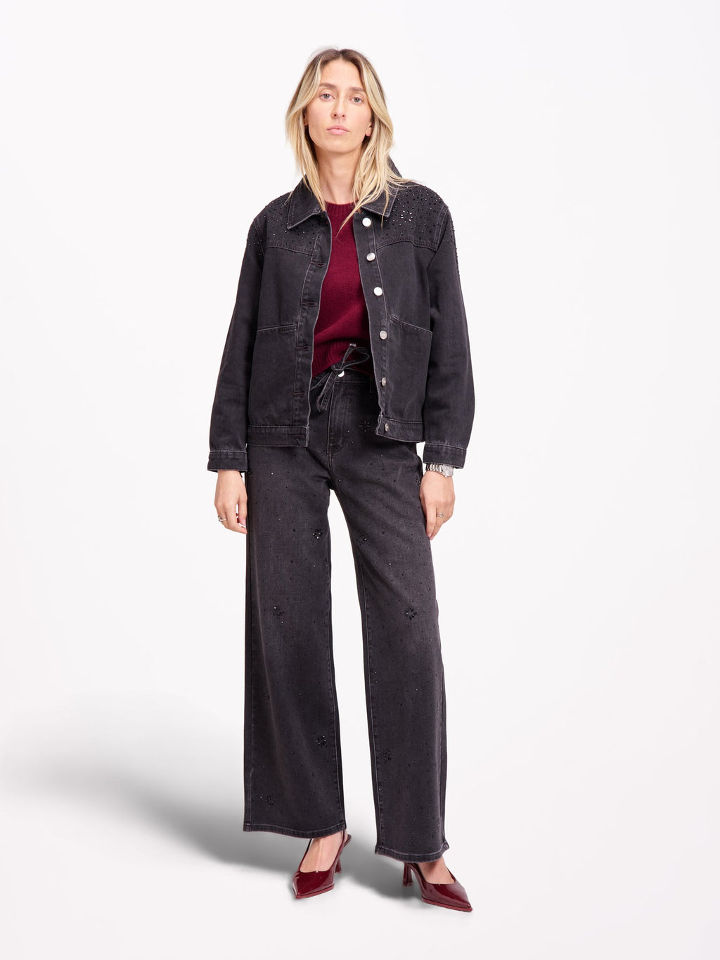 Veste en jean VANNY STRASS