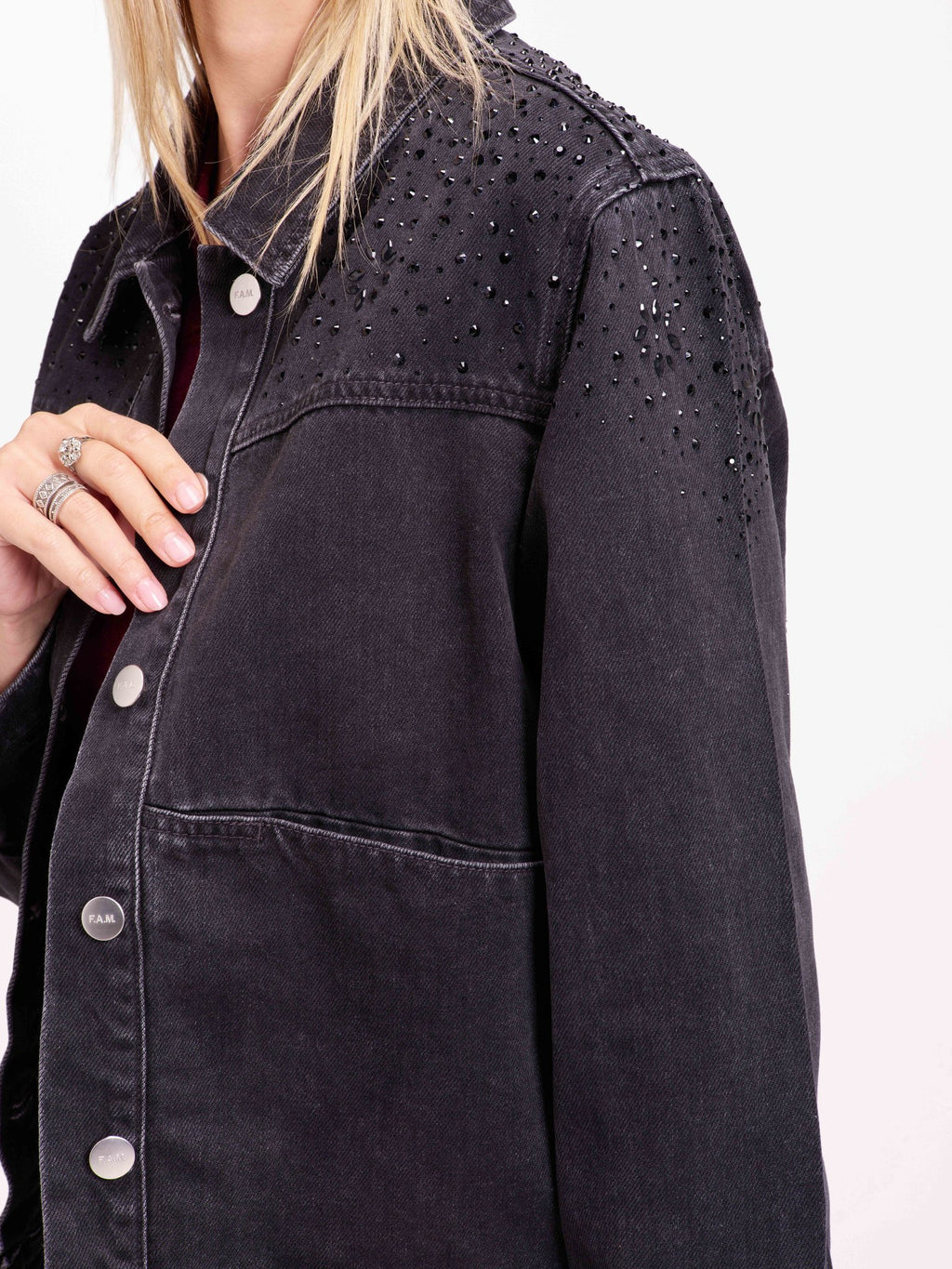 Veste en jean VANNY STRASS