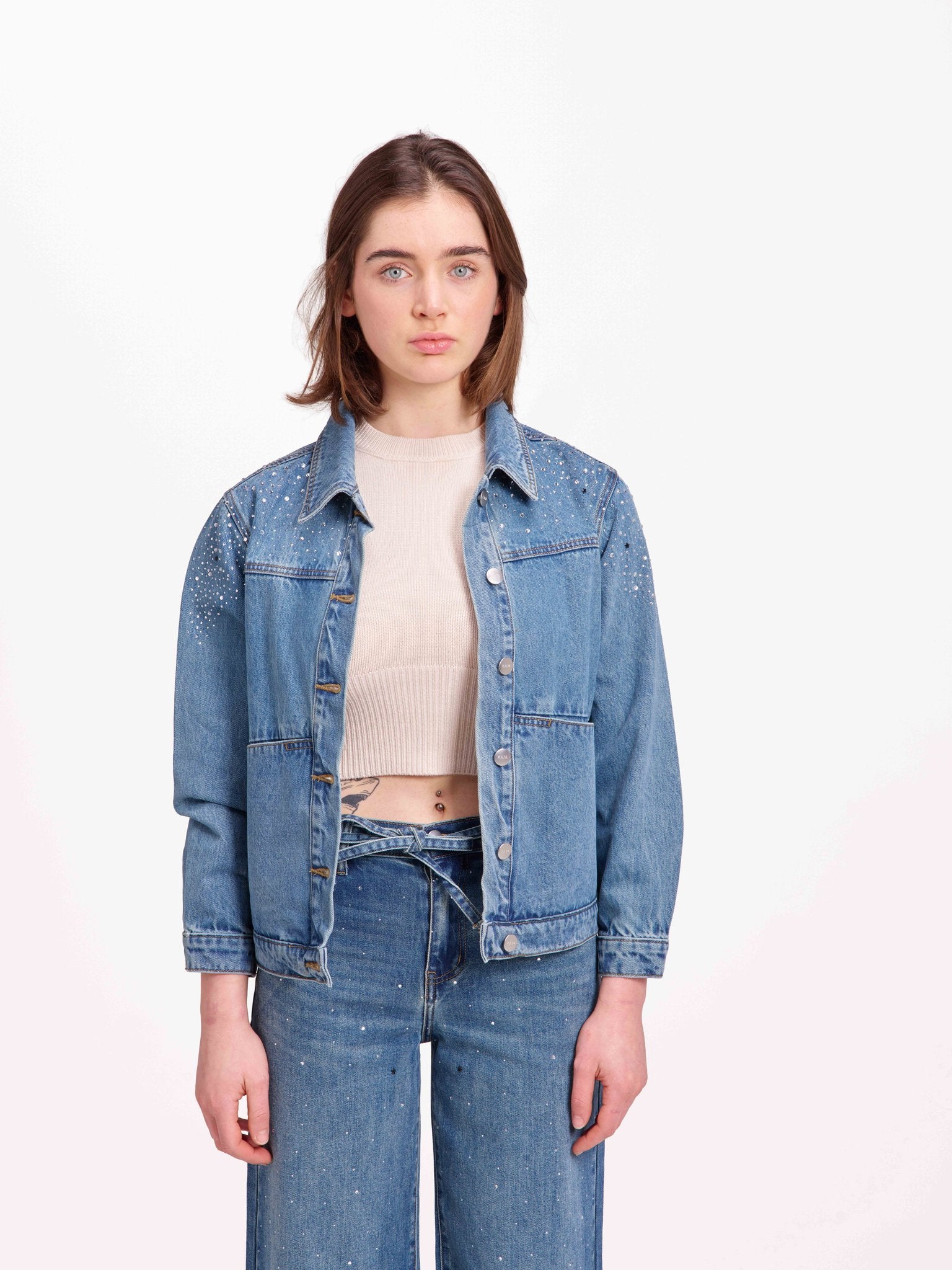 Veste en jean VANNY STRASS