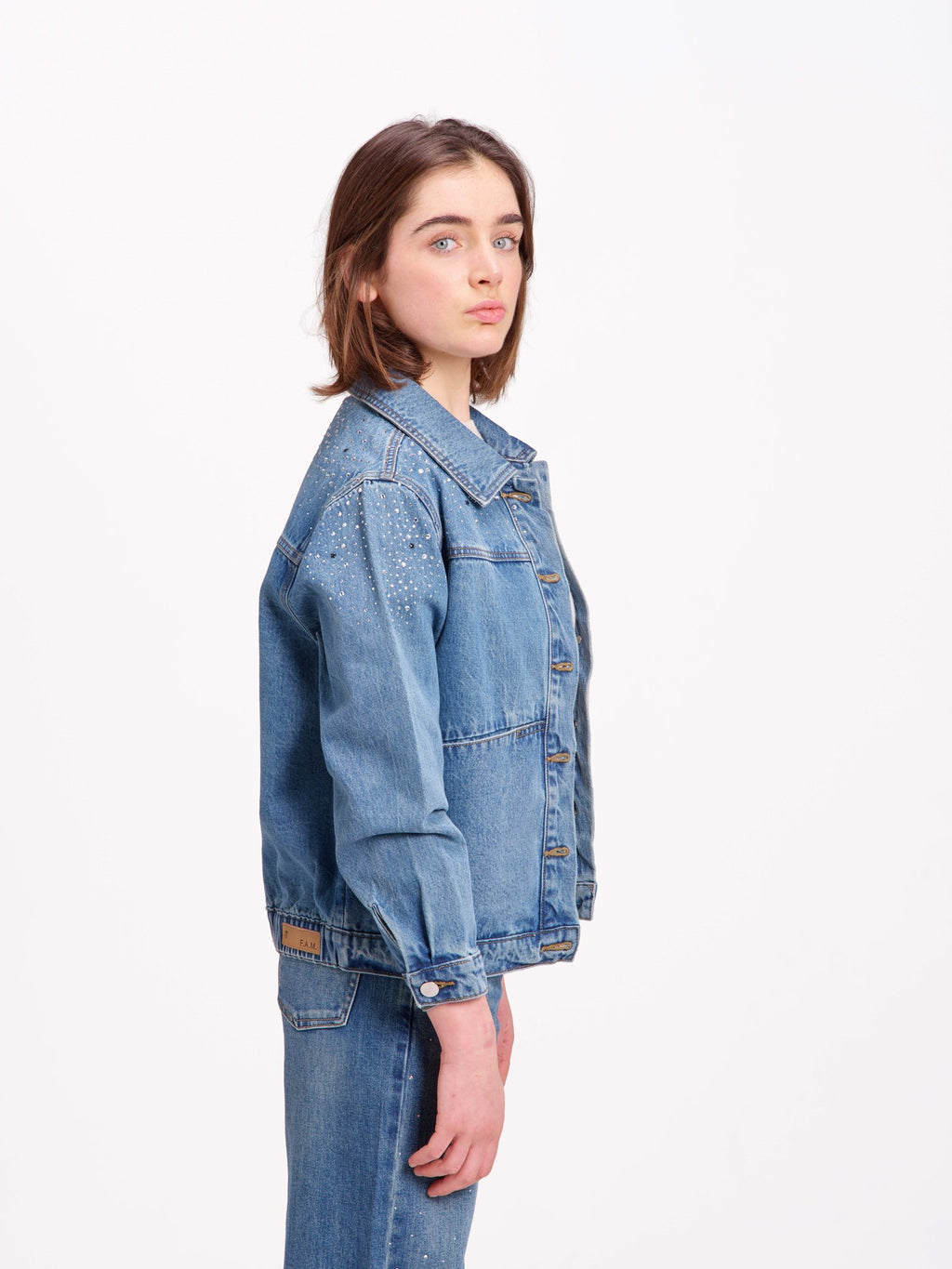 Veste en jean VANNY STRASS