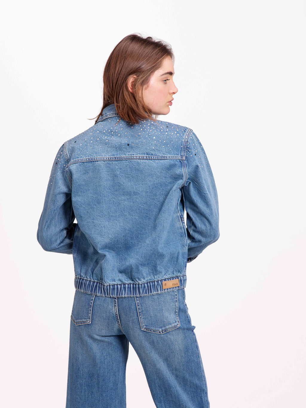 Veste en jean VANNY STRASS