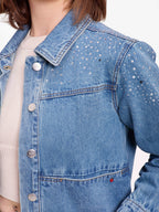 Veste en jean VANNY STRASS