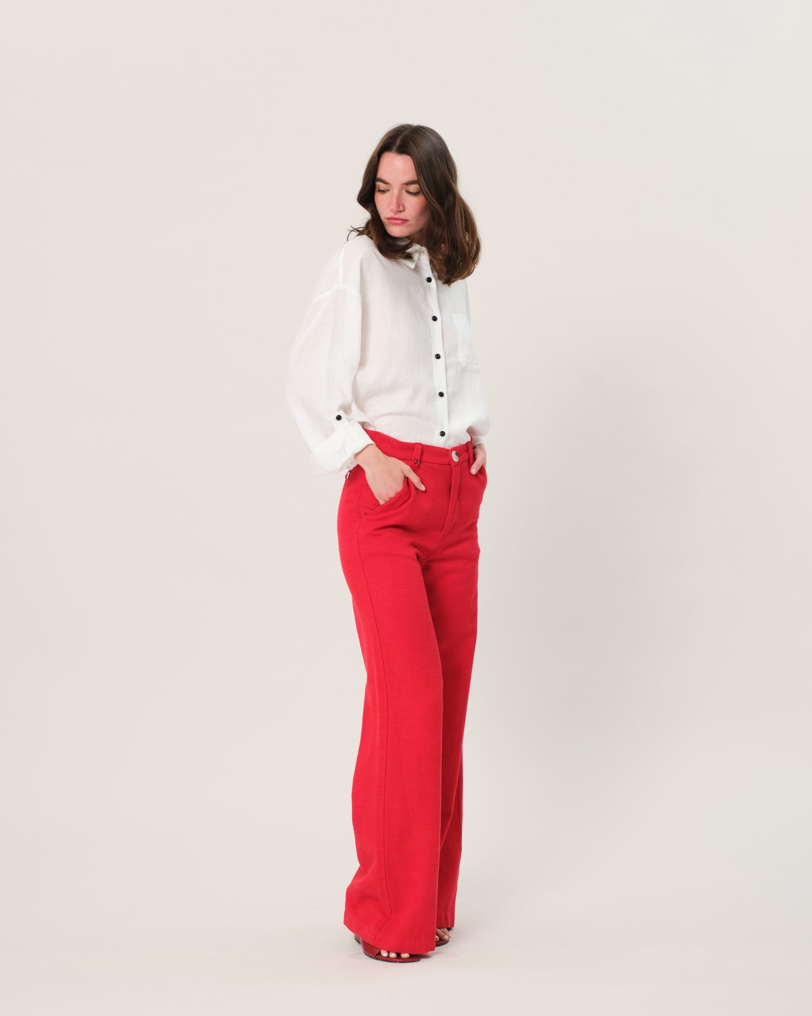 Pantalon évasé avec poches italiennes FRANCINE